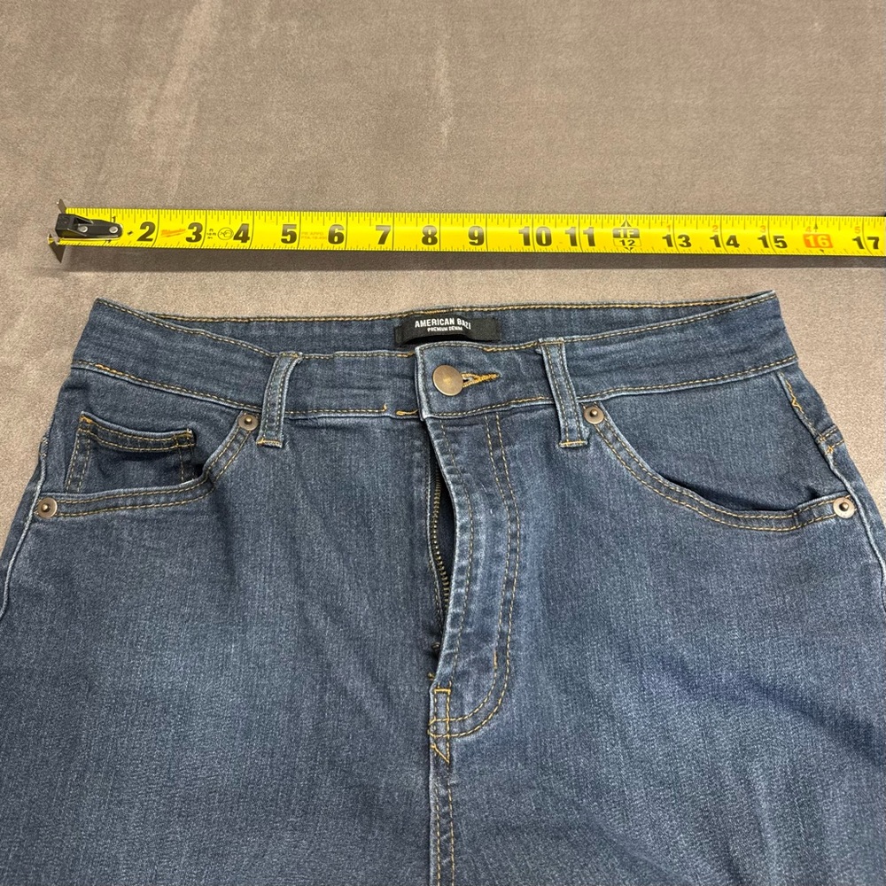 American Bazi Women's Skinny Jeans high rise size 11 distressed Dark Blue denim - Picture 8 of 16